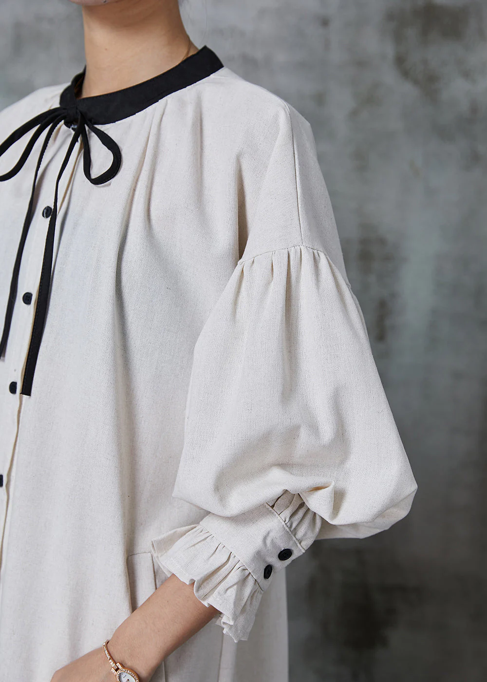 Cute Apricot Silm Fit Cotton Shirt Dress Spring - Image 5