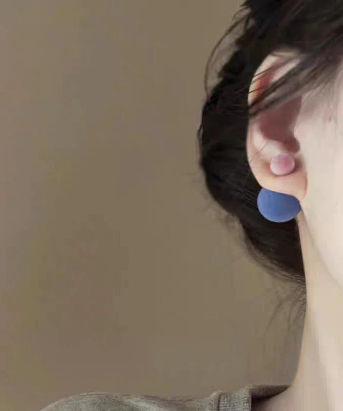 Cute Black Alloy Flocking Two Ways Of Wearing It Stud Earrings - Image 4