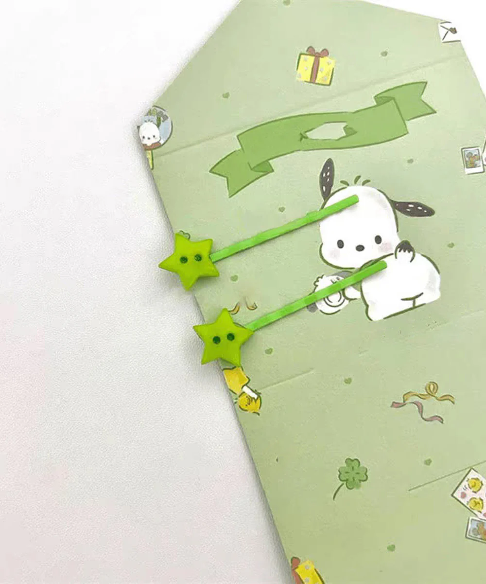 Cute Green Acrylic Star A Pair Hairpin - Image 4