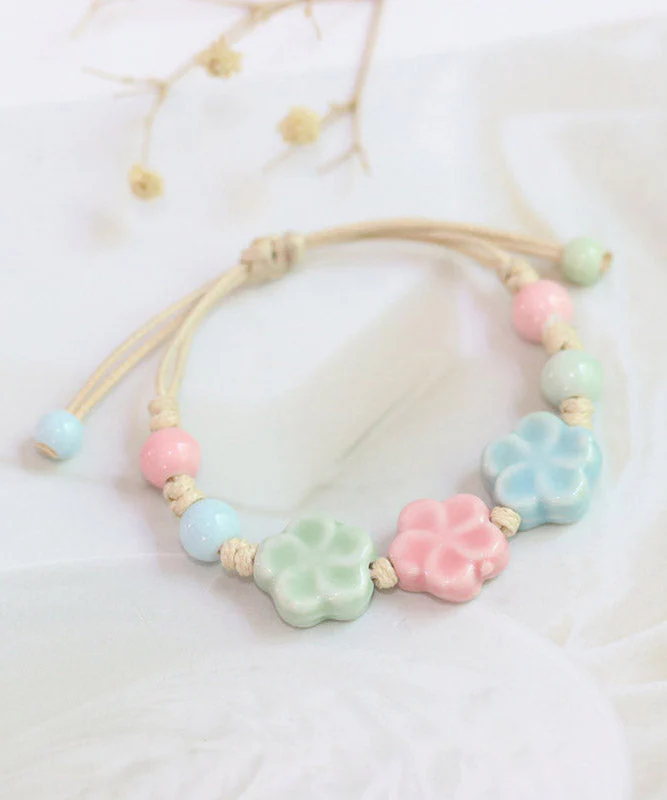 Cute Picture 1 Weave Ceramic Plum Blossom Adjustable Charm Bracelet - Image 3