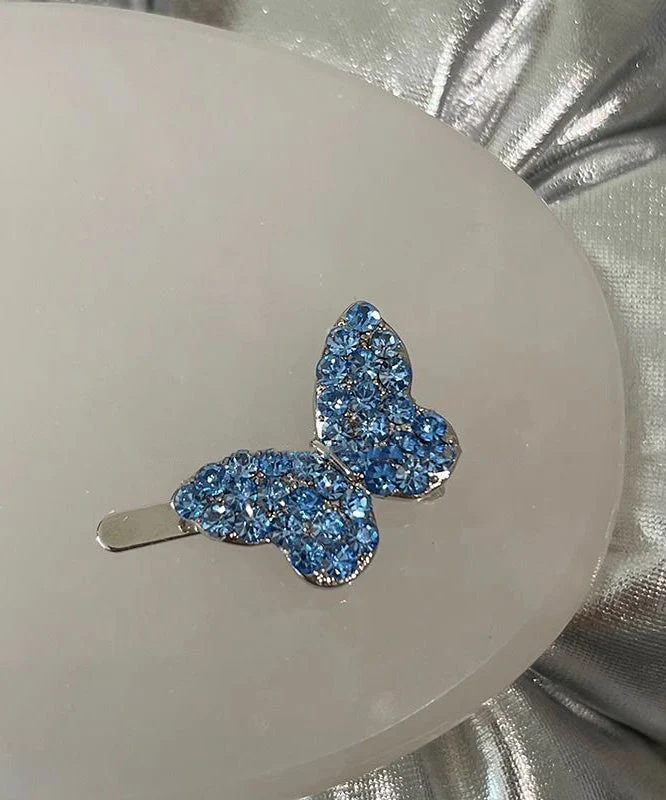 Cute Pink Alloy Zircon Butterfly Hairpin - Image 3