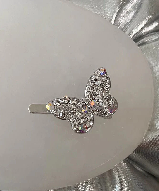 Cute Pink Alloy Zircon Butterfly Hairpin - Image 5