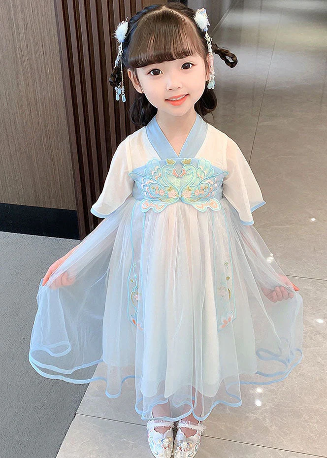 Cute Pink Embroideried Wrinkled Patchwork Tulle Baby Girls Dress Summer - Image 4