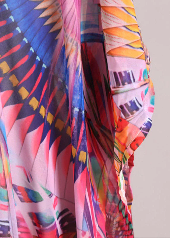 Cute Print Side Open Chiffon Long Beach Dresses Summer - Image 5
