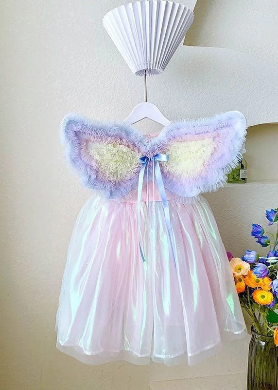 Cute Rainbow Ruffled Patchwork Tulle Baby Girls Dresses Summer - Image 4