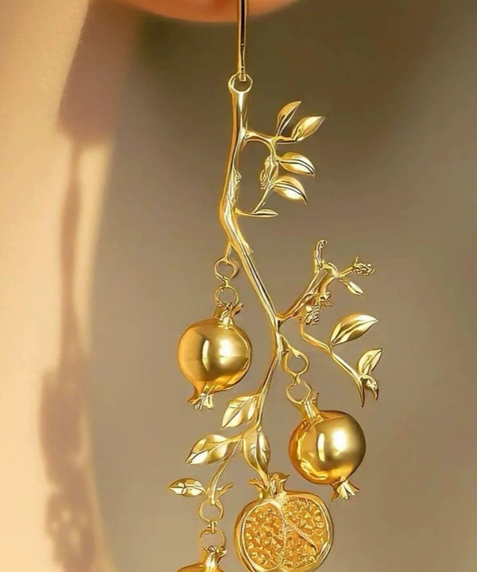 DIY Gold Copper Alloy Pomegranate Drop Earrings - Image 5
