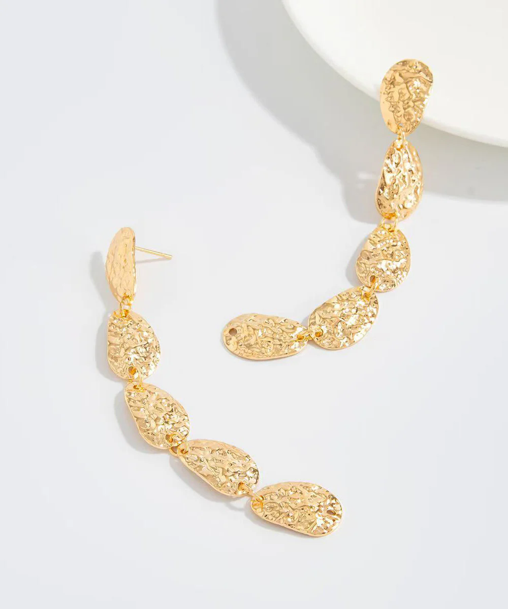 DIY Gold Metal Disc Tassel Drop Earrings - Image 5