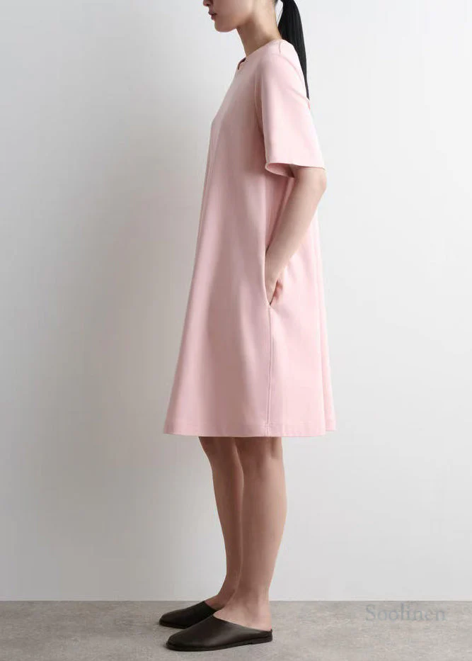 DIY Pink Oversized Cotton Tea Dress Summer - Image 2