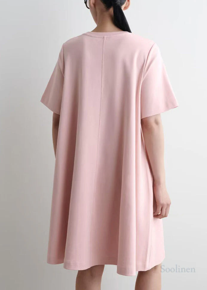 DIY Pink Oversized Cotton Tea Dress Summer - Image 3