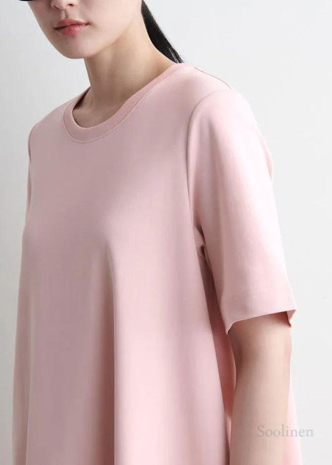 DIY Pink Oversized Cotton Tea Dress Summer - Image 4