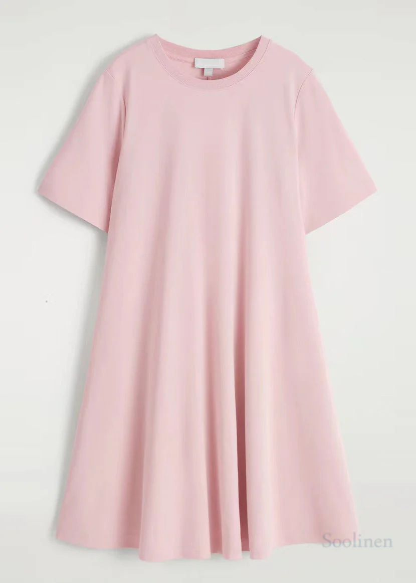 DIY Pink Oversized Cotton Tea Dress Summer - Image 5