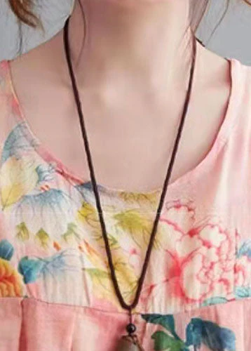 DIY Pink Print Cinched Summer Long Dress - Image 5