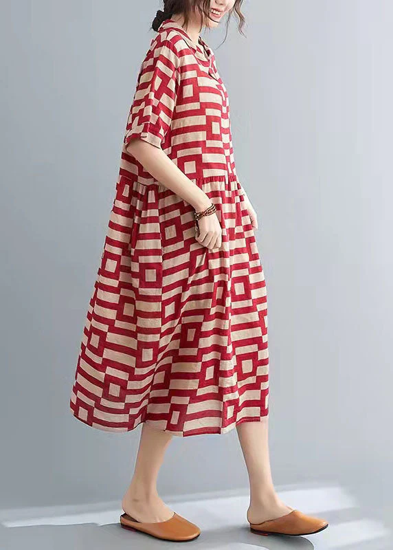 DIY Print O-Neck Button low high design Vacation Dresses Summer - Image 4