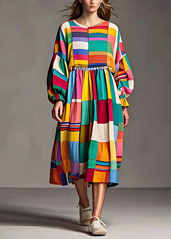 DIY Rainbow Cinched Striped Cotton Dress Fall - Image 2