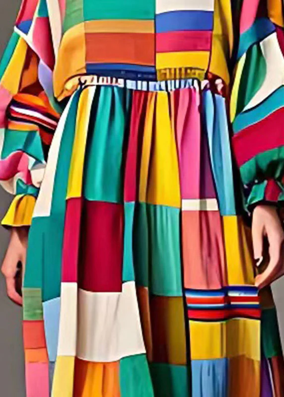DIY Rainbow Cinched Striped Cotton Dress Fall - Image 4