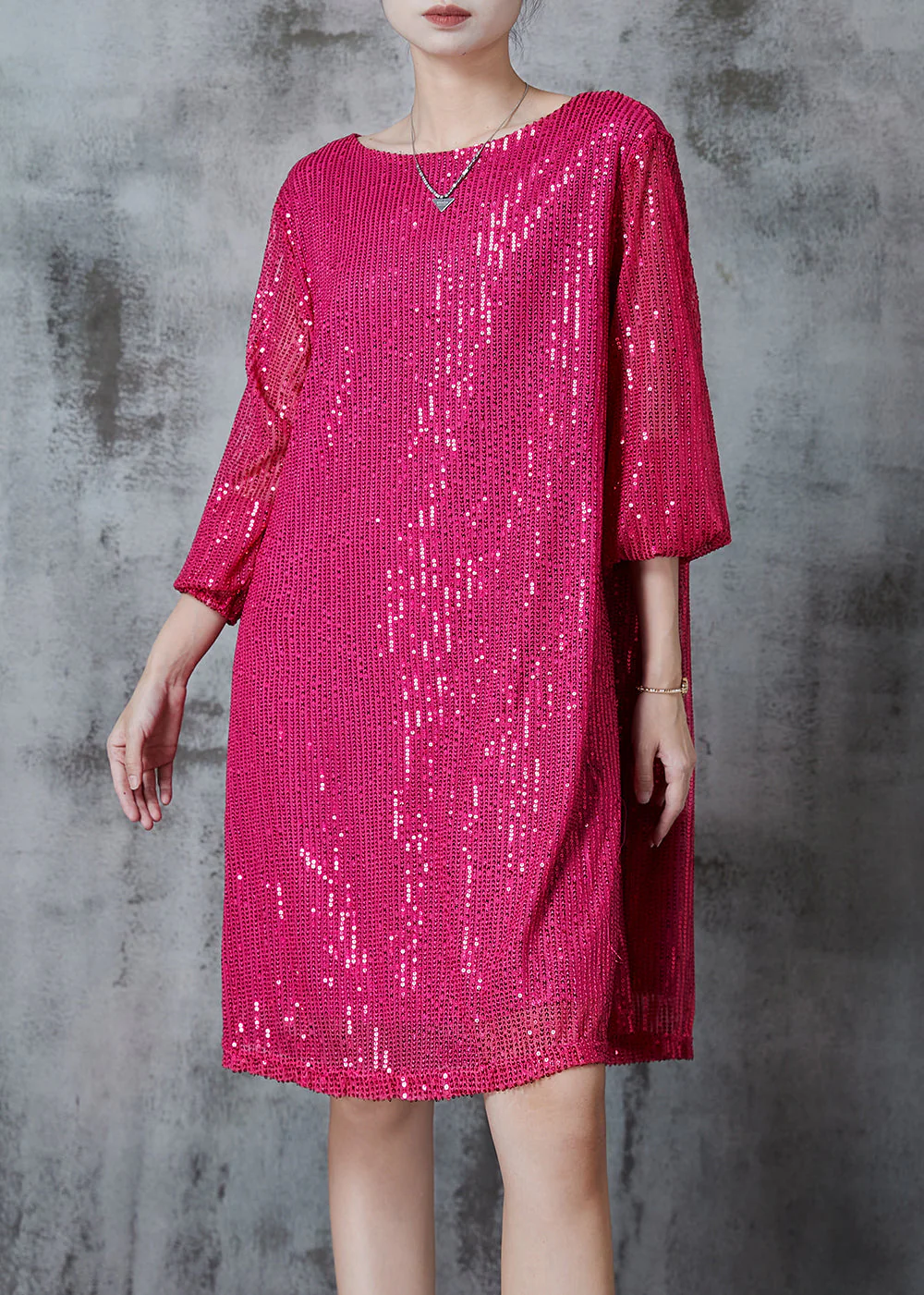 DIY Rose Sequins Tie Waist Tulle Day Dress Spring - Image 3