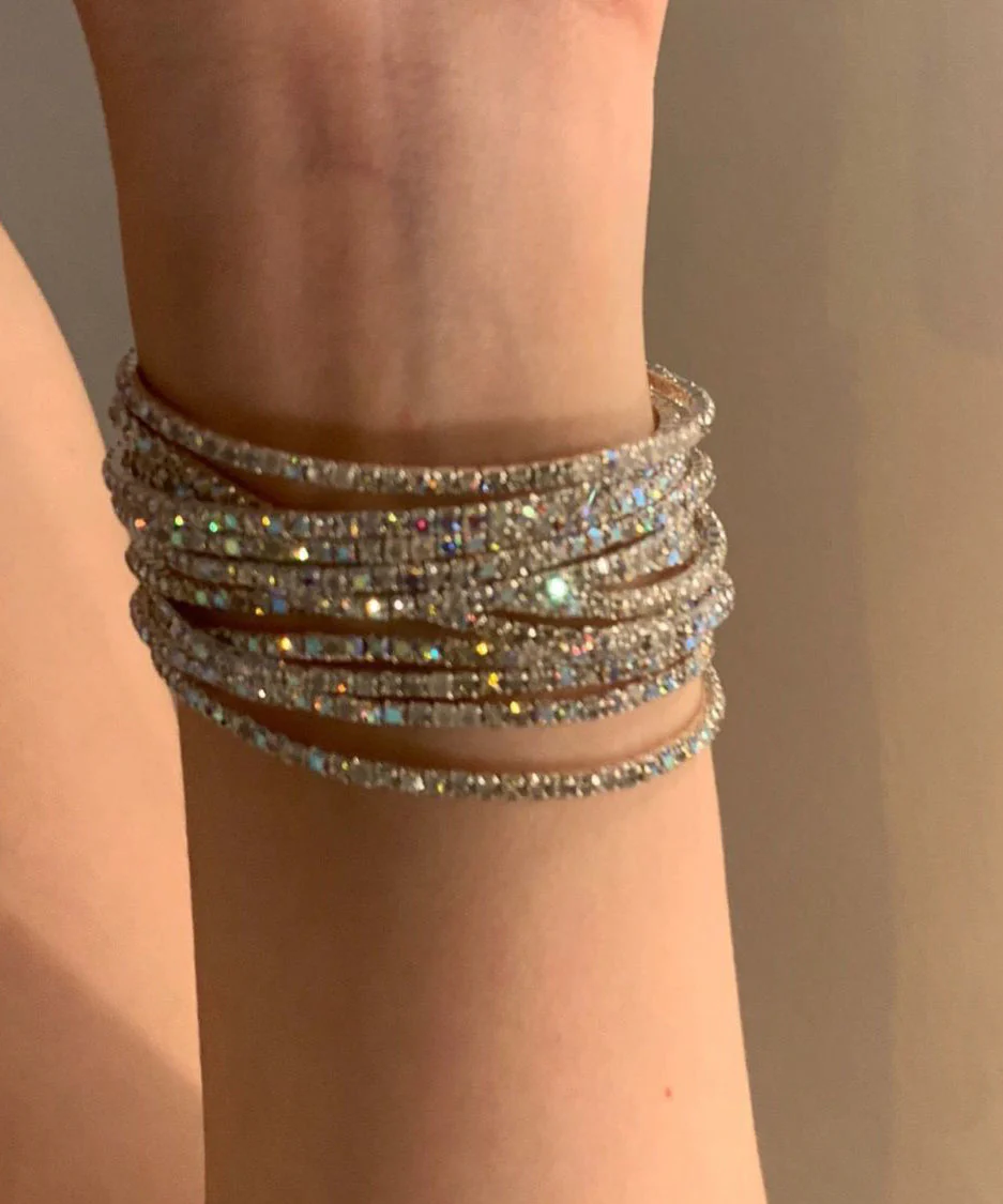 DIY White Alloy Zircon Cuff Ten-piece set