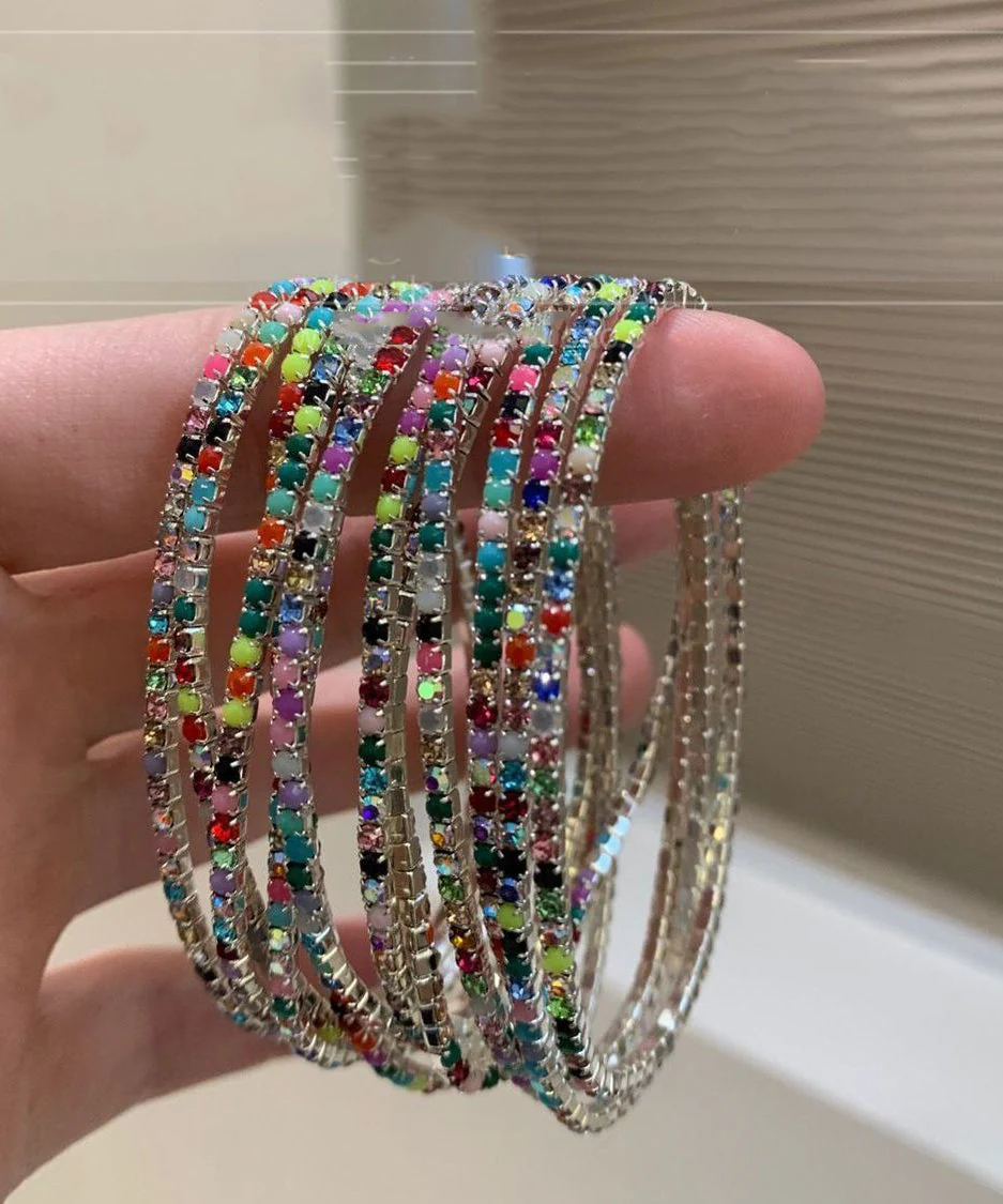 DIY White Alloy Zircon Cuff Ten-piece set - Image 2