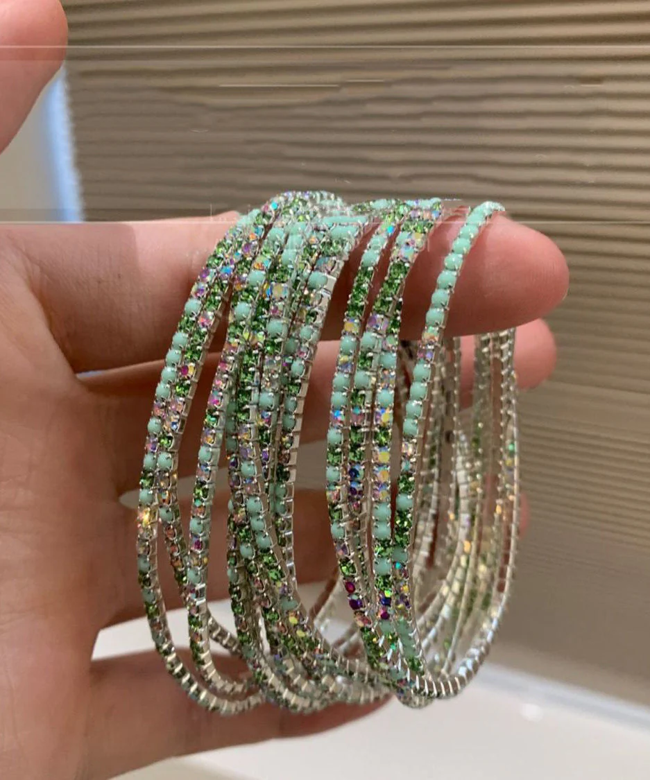 DIY White Alloy Zircon Cuff Ten-piece set - Image 4