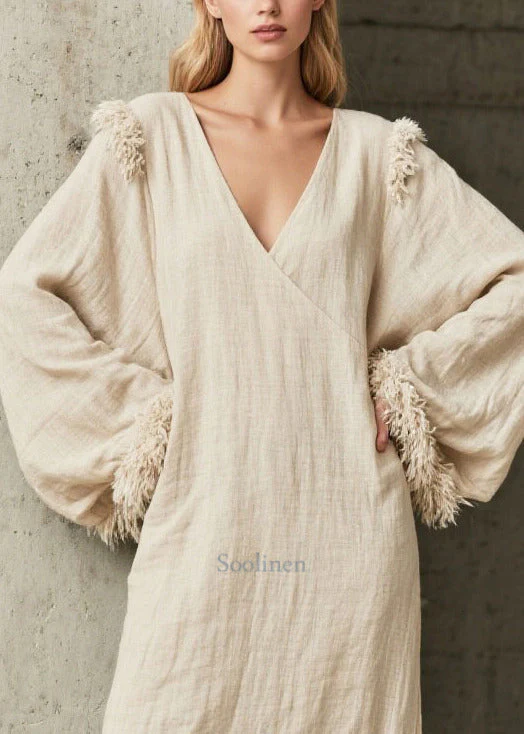 DIY White Oversized Patchwork Faux Fur Dresses Fall - Image 2