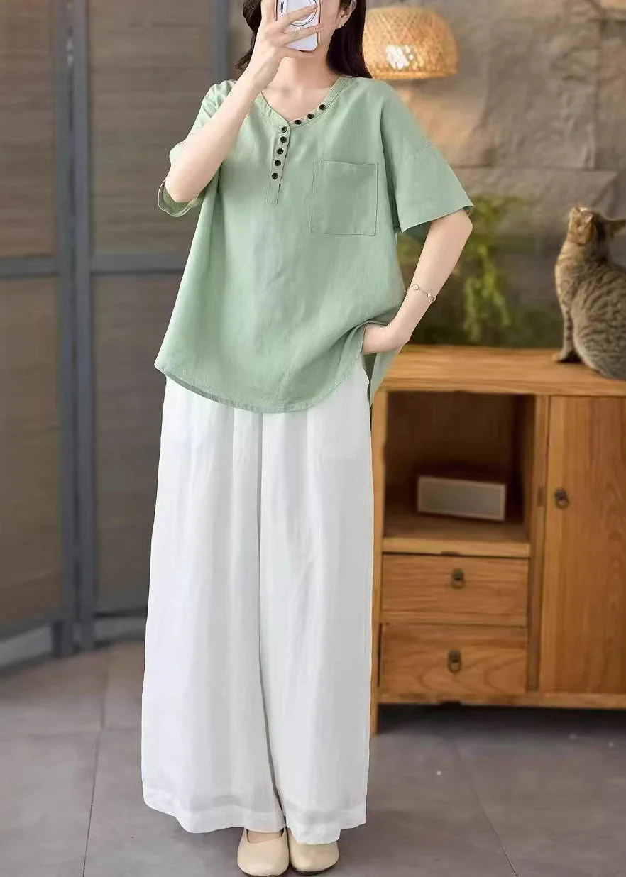 DIY Yellow Oversized With Pocket Cotton Blouse Tops Summer - Image 4