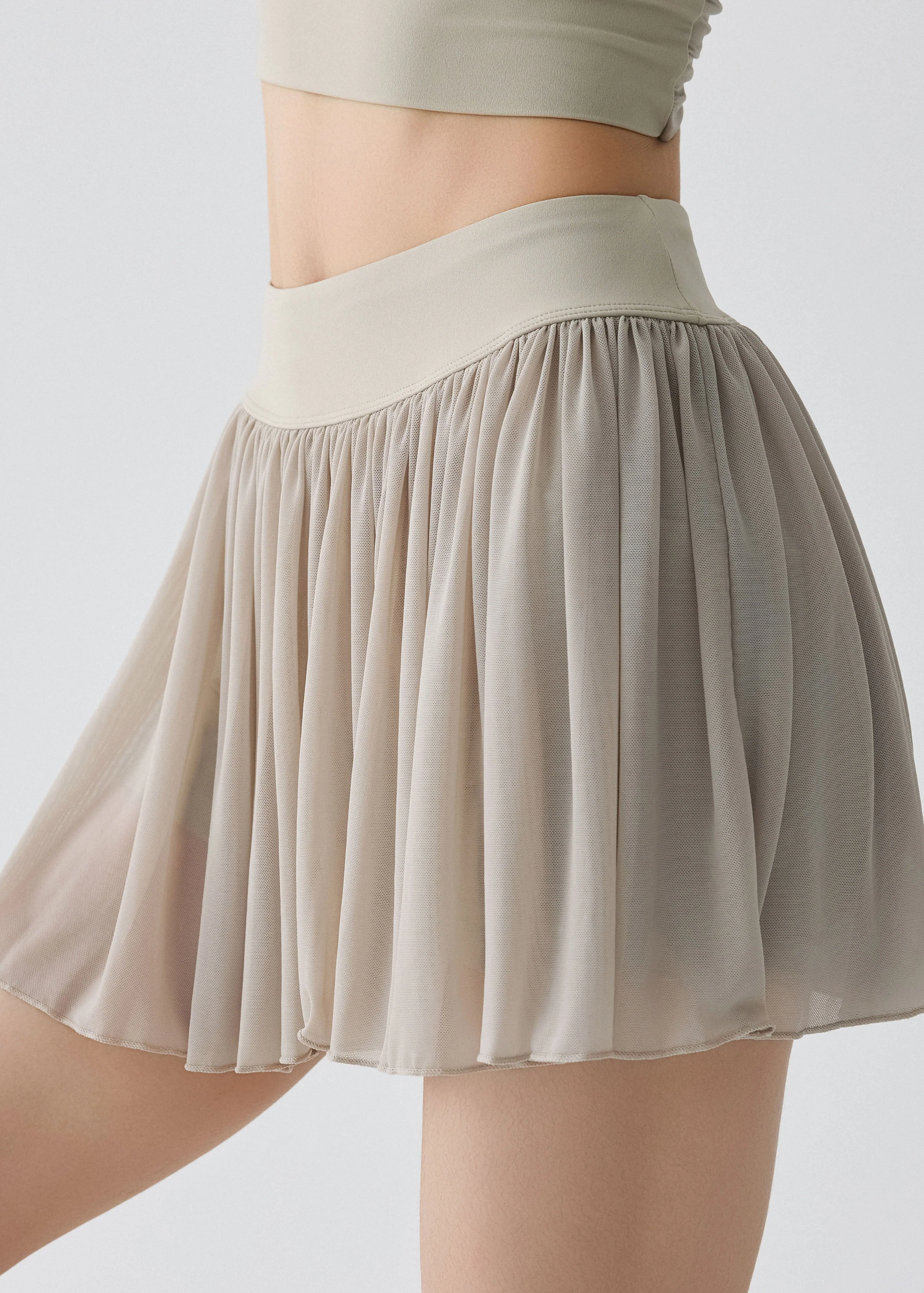 Dynamic Apricot High Waist Wrinkled Workout Gym Skirts - Image 5