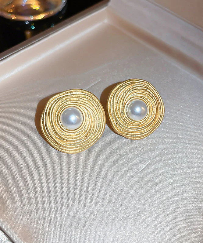 Elegant Fashion Wrapped Circle Pearl Earrings - Image 4