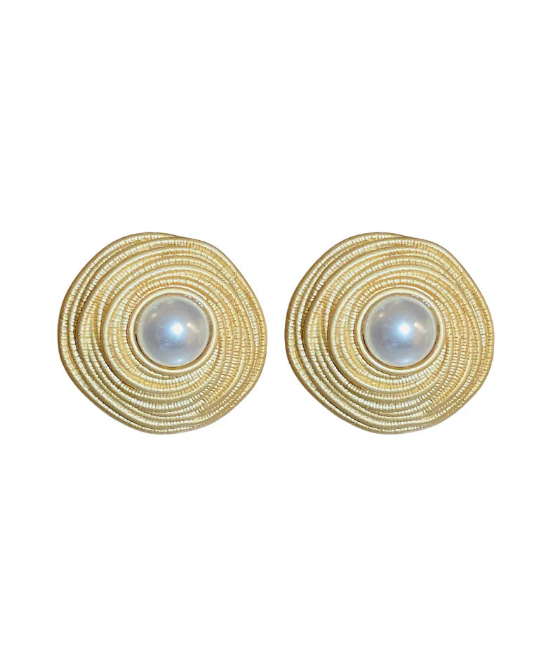 Elegant Fashion Wrapped Circle Pearl Earrings - Image 5