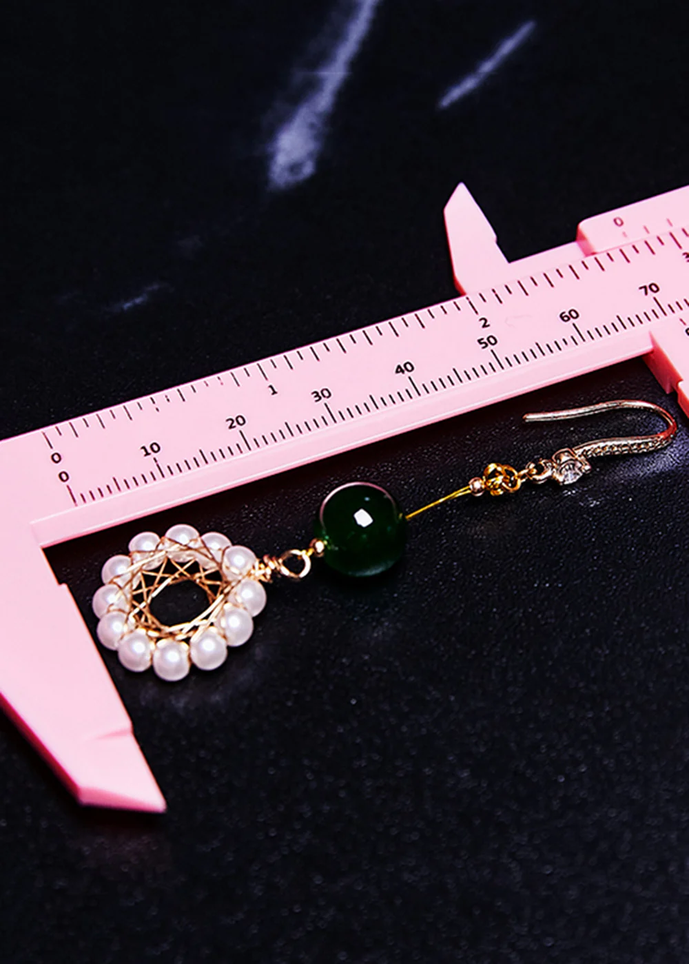 Elegant Floral Hoop Pearl Turquoise Drop Earrings - Image 5