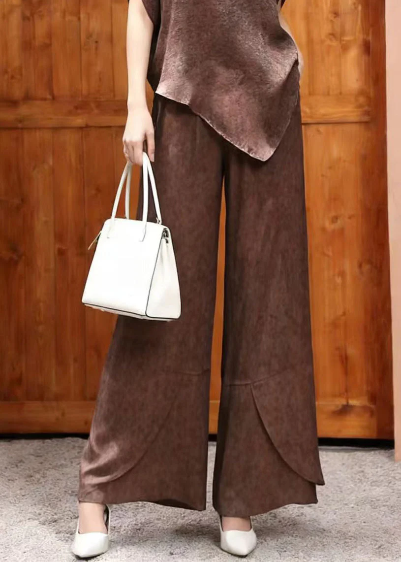 Elegant O Neck Asymmetrical Design Silk Two Pieces Set Summer - Image 4