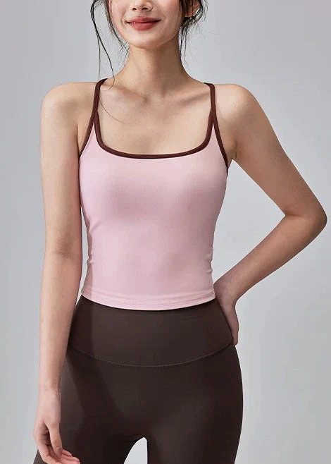 Elegant Pink Backless Gymshark Sports Bra - Image 2