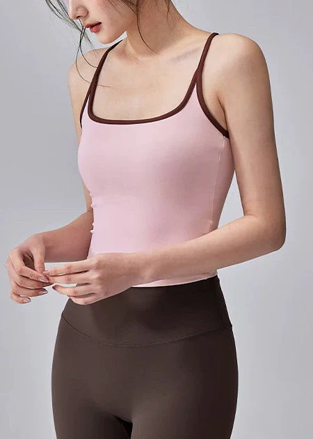 Elegant Pink Backless Gymshark Sports Bra - Image 4