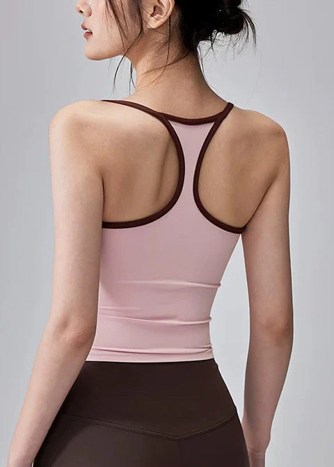 Elegant Pink Backless Gymshark Sports Bra - Image 5