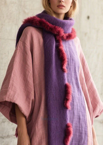 Elegant Pink Oversized Patchwork Cotton Robe Dresses Lantern Sleeve - Image 2