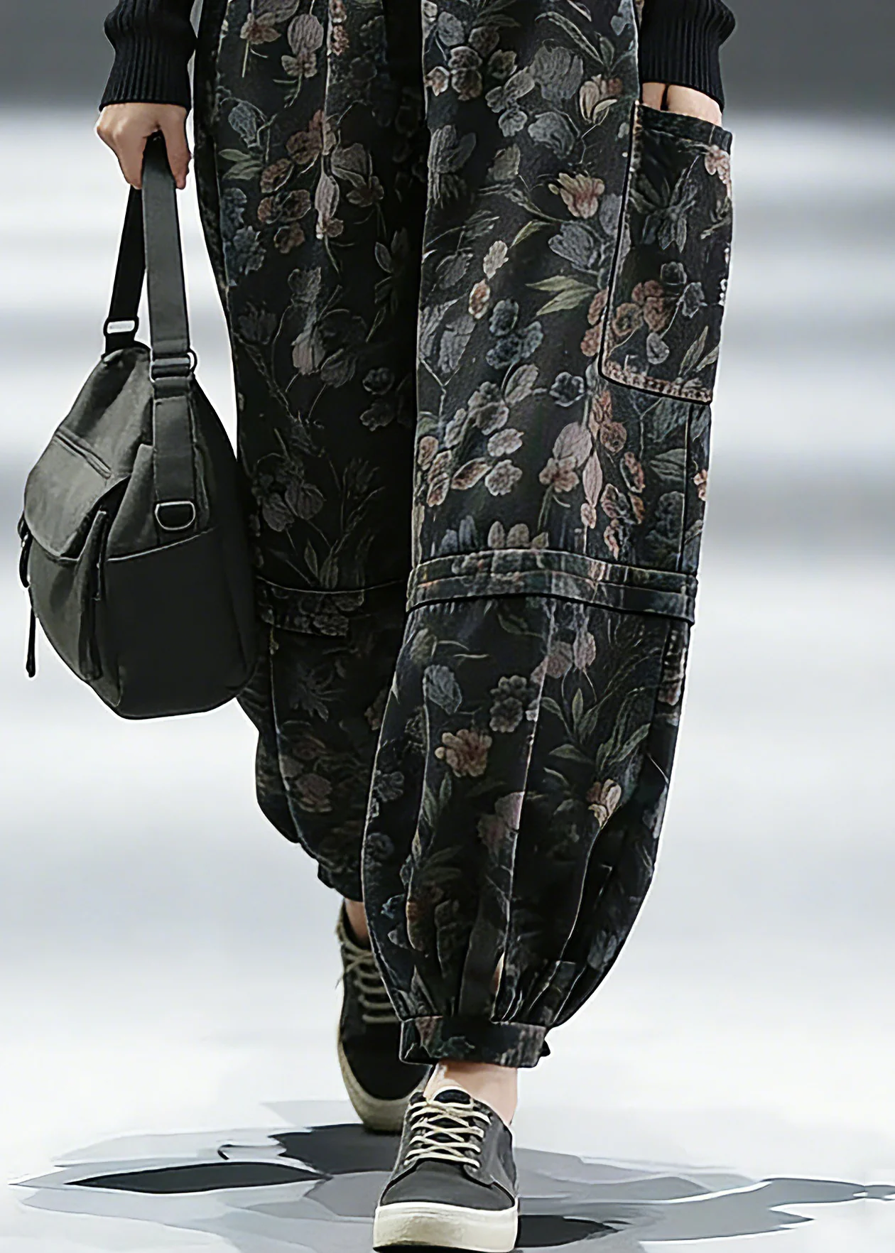 Elegant Print Denim Pants lantern Pants Cotton - Image 4