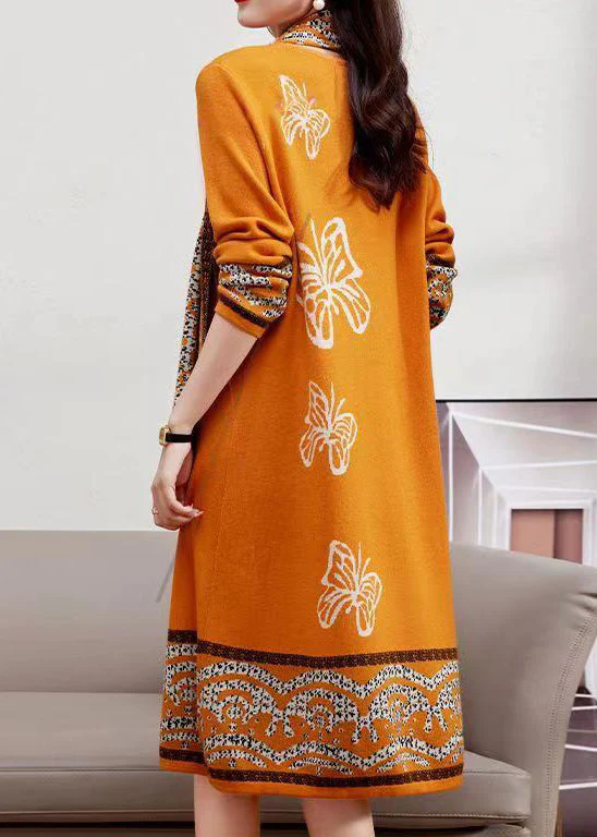 Elegant Purple O-Neck Tops Scarf Dresses Cotton Knit Two Pieces Set Winter - Image 5