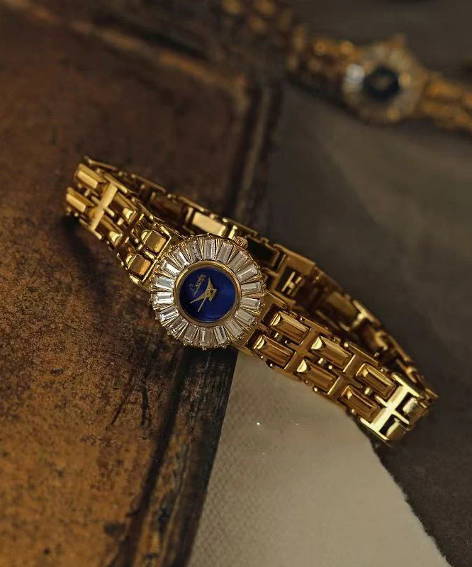 Elegant Royal Blue Stainless Steel Alloy Zircon Quartz Movement Watches - Image 5