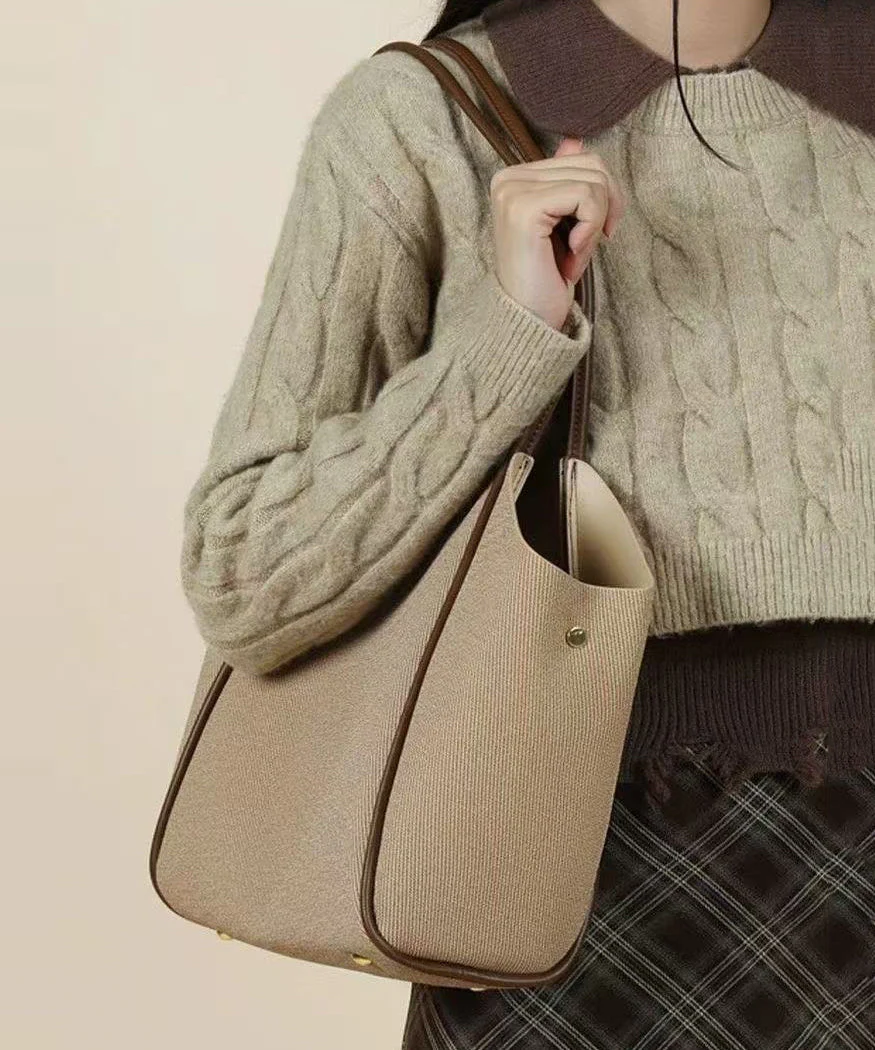 Elegant White Large Capacity Solid Durable Faux Leather Shoulder Bags - Image 3