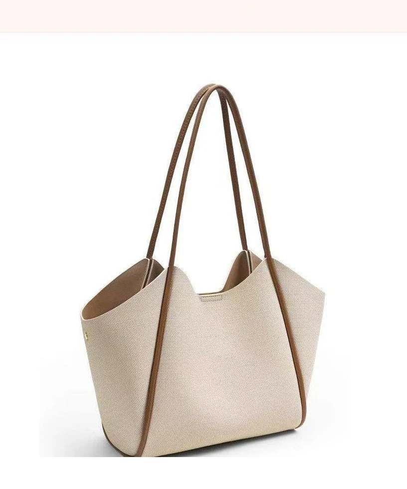 Elegant White Large Capacity Solid Durable Faux Leather Shoulder Bags - Image 5