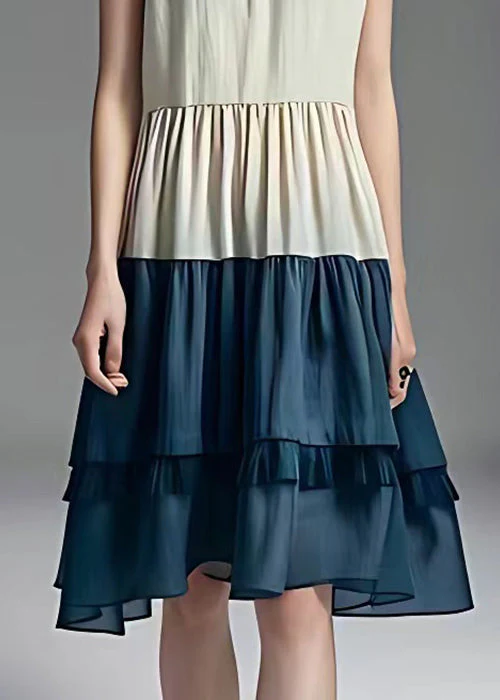 Elegant White O Neck Wrinkled Cotton Dresses Sleeveless - Image 5