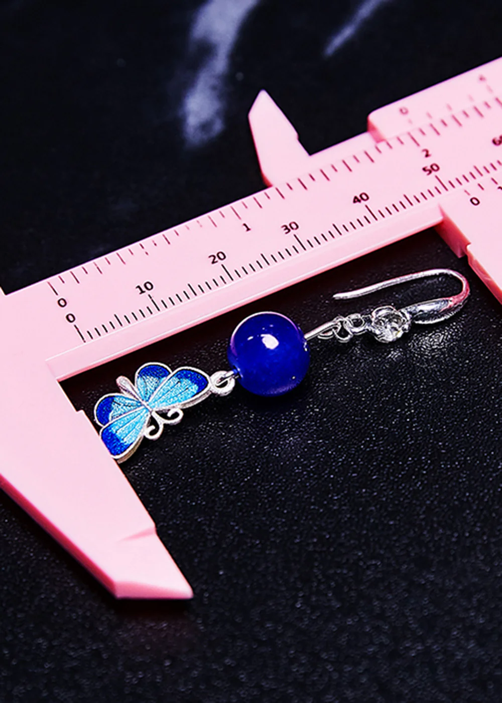 Ethnic Style Blue Butterfly Long Tasseled Drop Earrings - Image 5
