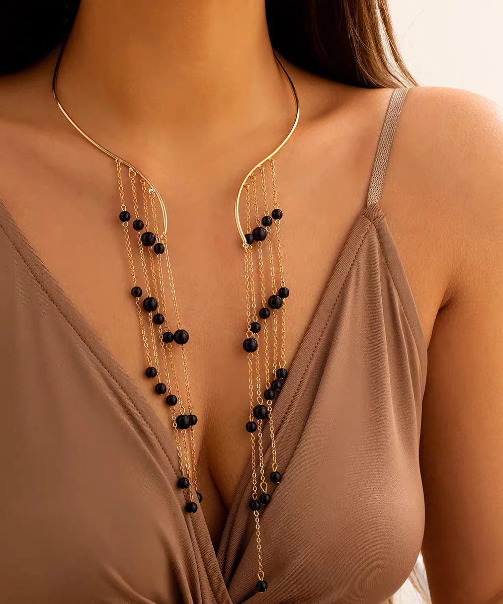 European And American Cross-border Jewelry Exaggerated Gratuated Bead Necklace - Image 2