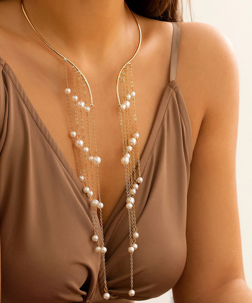 European And American Cross-border Jewelry Exaggerated Gratuated Bead Necklace - Image 3