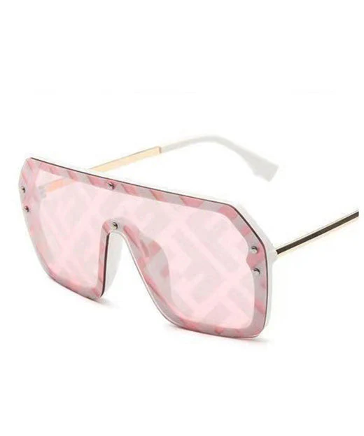 European And American Style Black Square Letter Integrated Sunglasses - Image 3