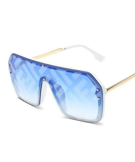 European And American Style Black Square Letter Integrated Sunglasses - Image 5