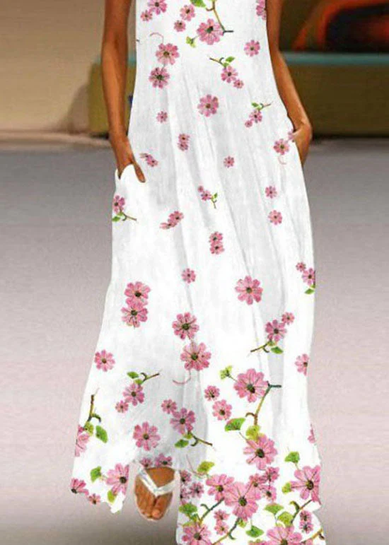 European And American Style Black V Neck Print Chiffon Dresses Sleeveless - Image 5