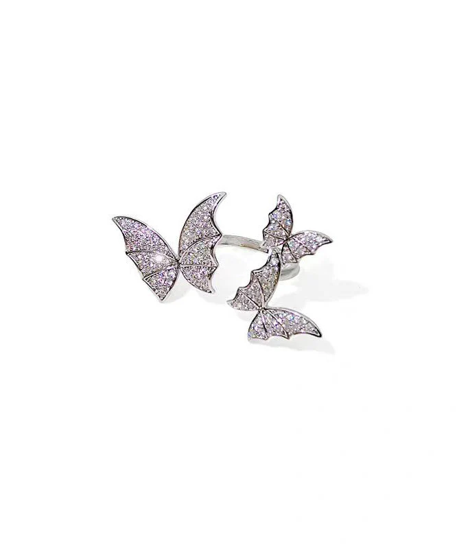 European And American Style Butterfly Zircon Opening Rings - Image 5