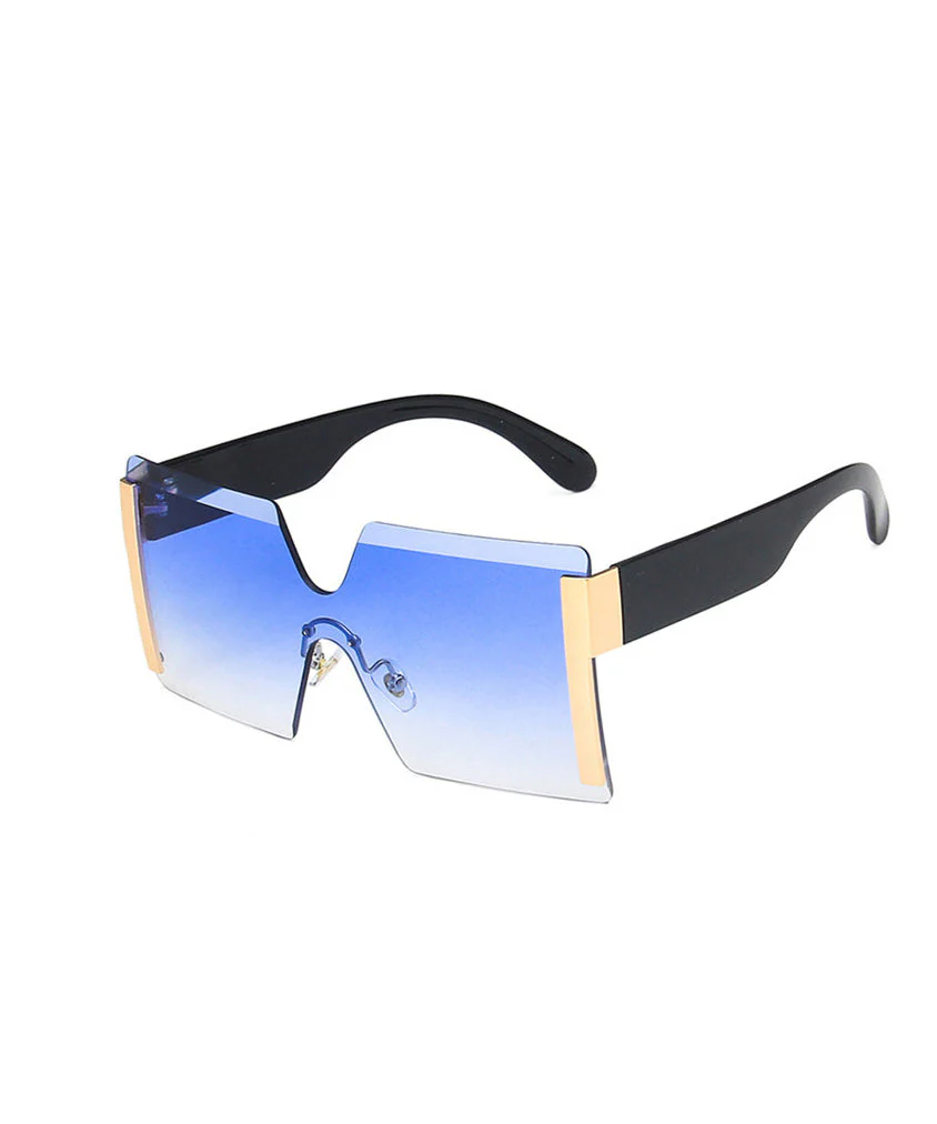 European And American Yellow Gradient Sunglasses Frameless One-Piece Design - Image 4