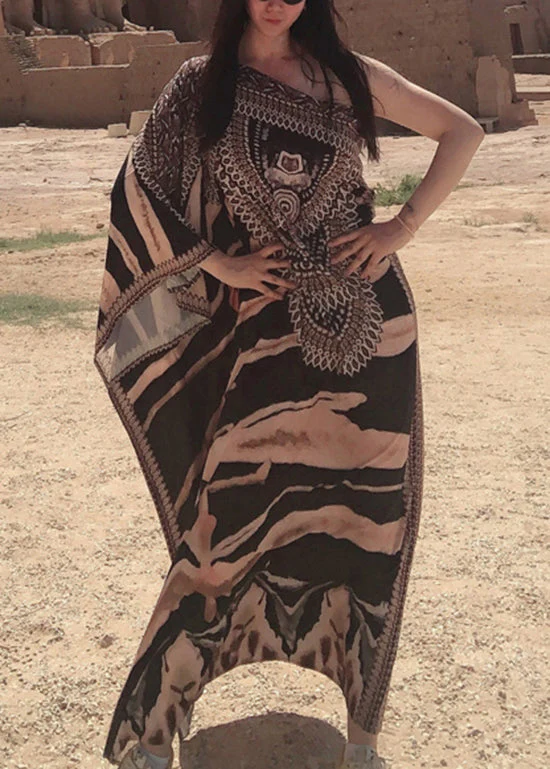 Exotic Off Shoulder Design Print Beach Dresses - Image 3