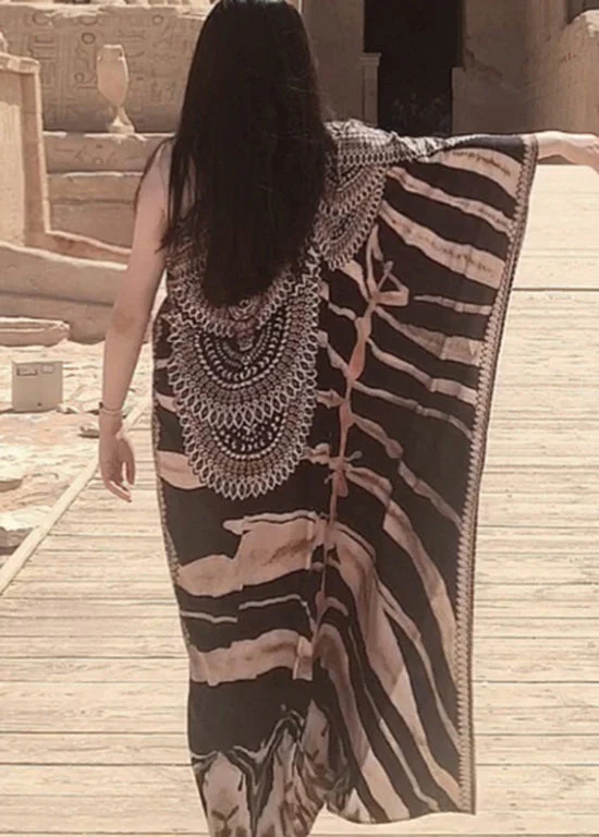 Exotic Off Shoulder Design Print Beach Dresses - Image 5
